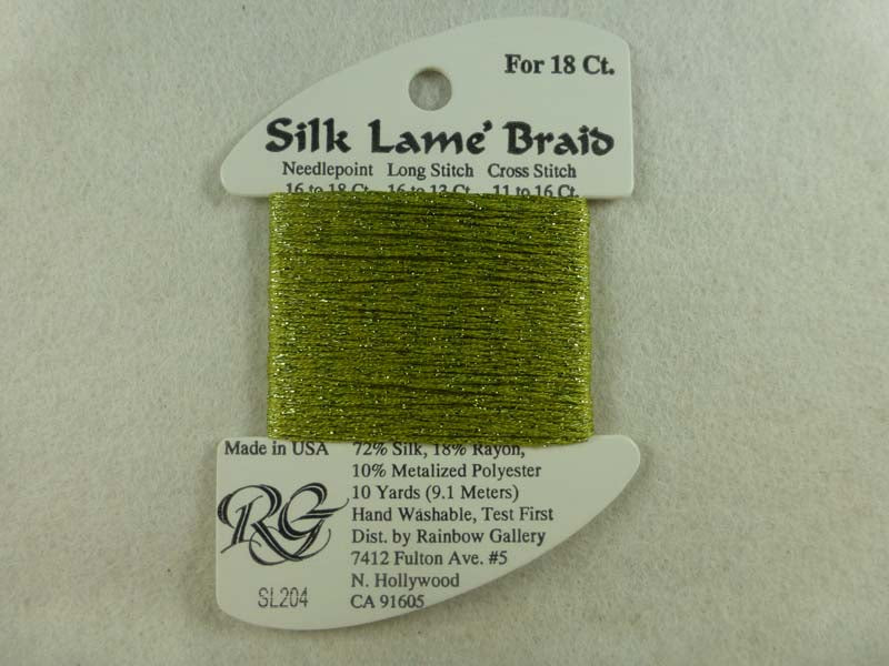 Silk Lame Braid SL204 Green Olive