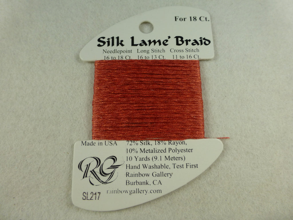 Silk Lame Braid SL217 Burnt Coral