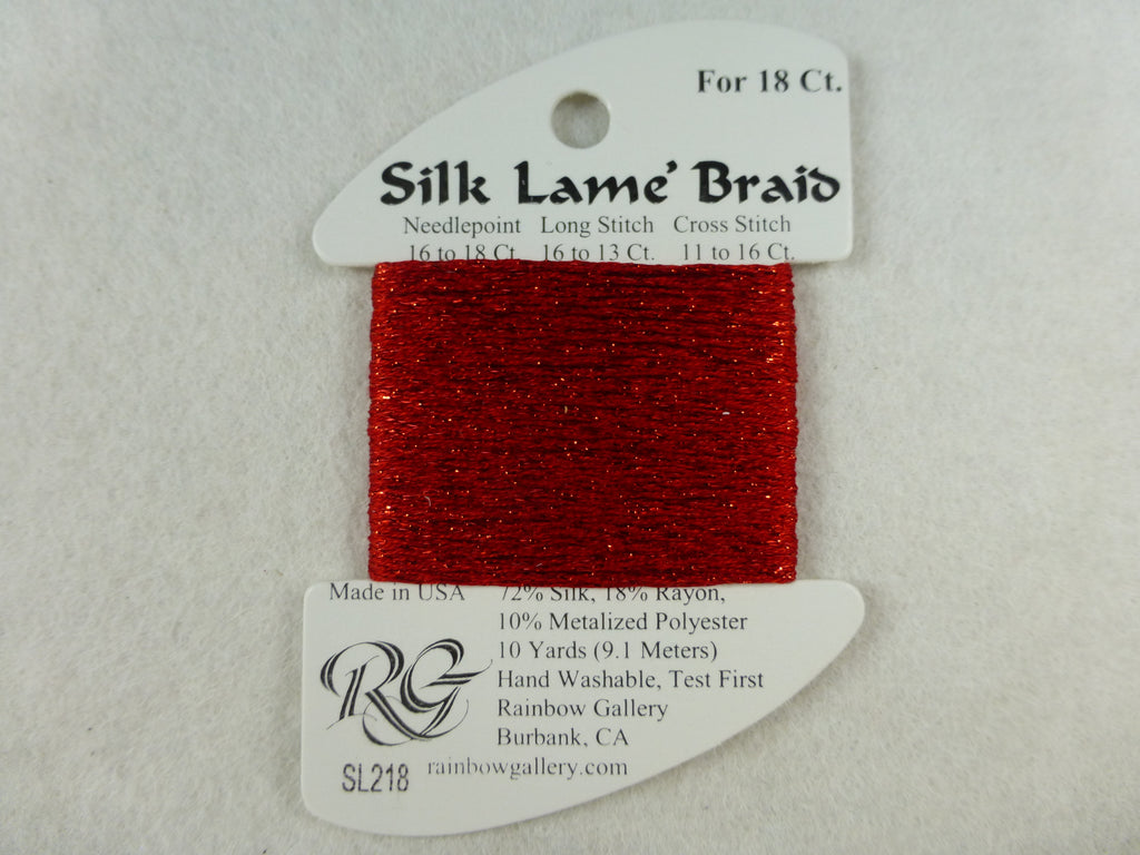 Silk Lame Braid SL218 Corvette Red
