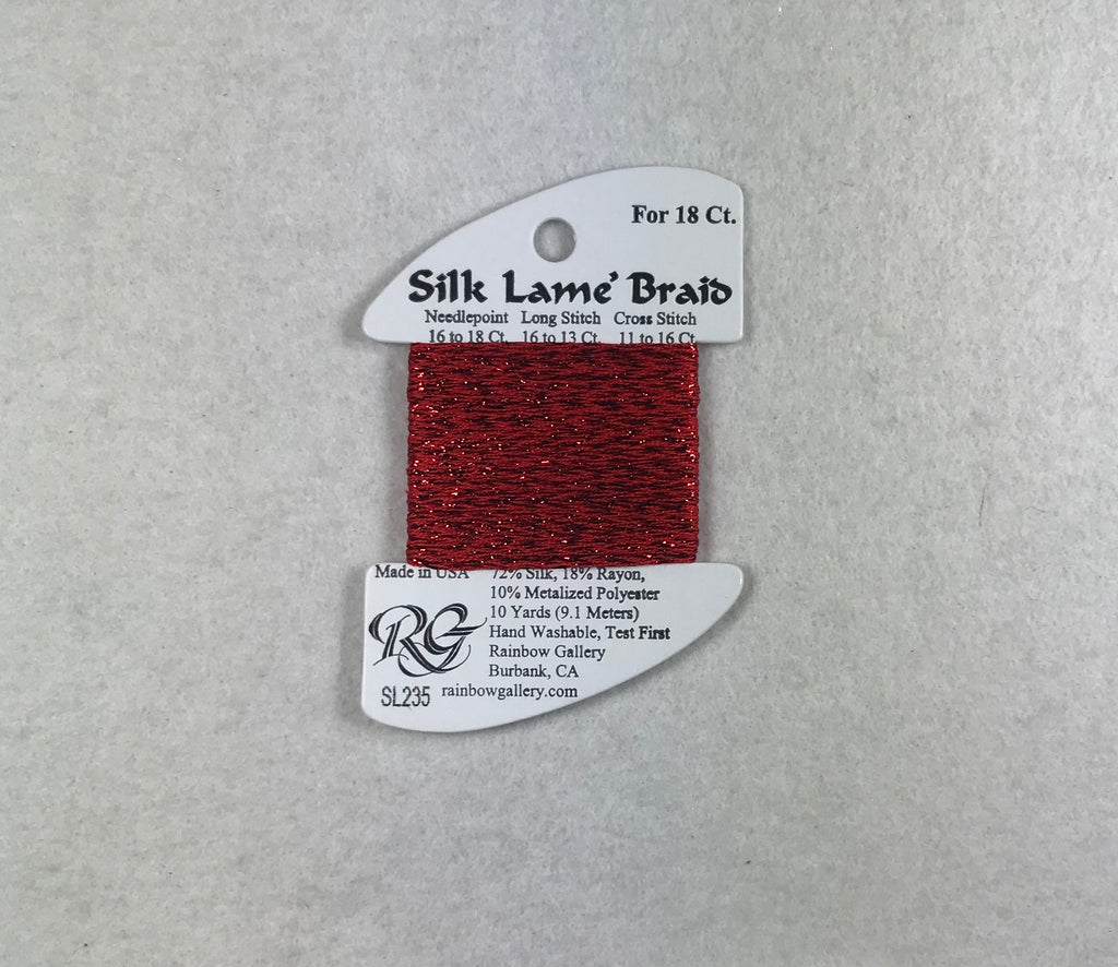 Silk Lame Braid SL235 Flame Scarlet