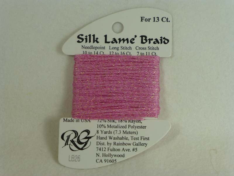 Silk Lame Braid LB26 Raspberry