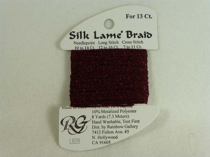 Silk Lame Braid LB28 Burgundy