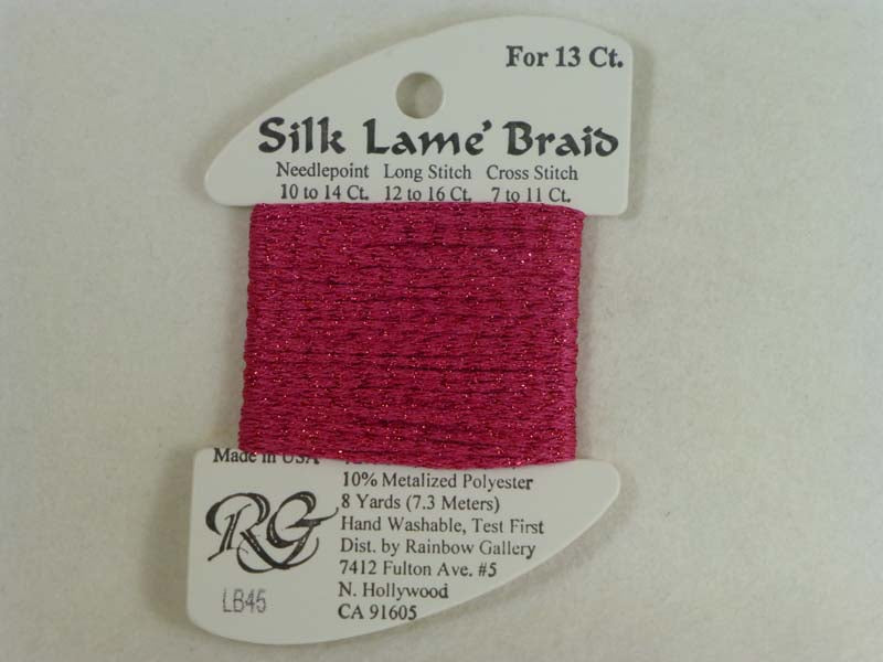 Silk Lame Braid LB45 Deep Rose