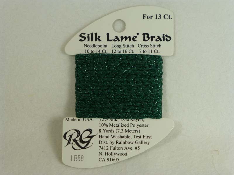 Silk Lame Braid LB58 Dark Christmas Green