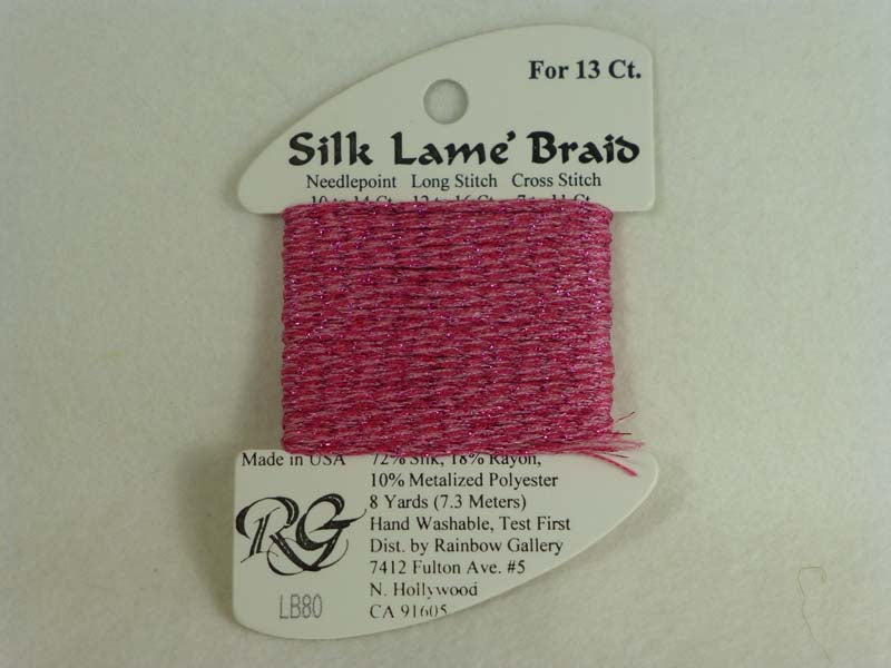 Silk Lame Braid LB80 Pink Carnation