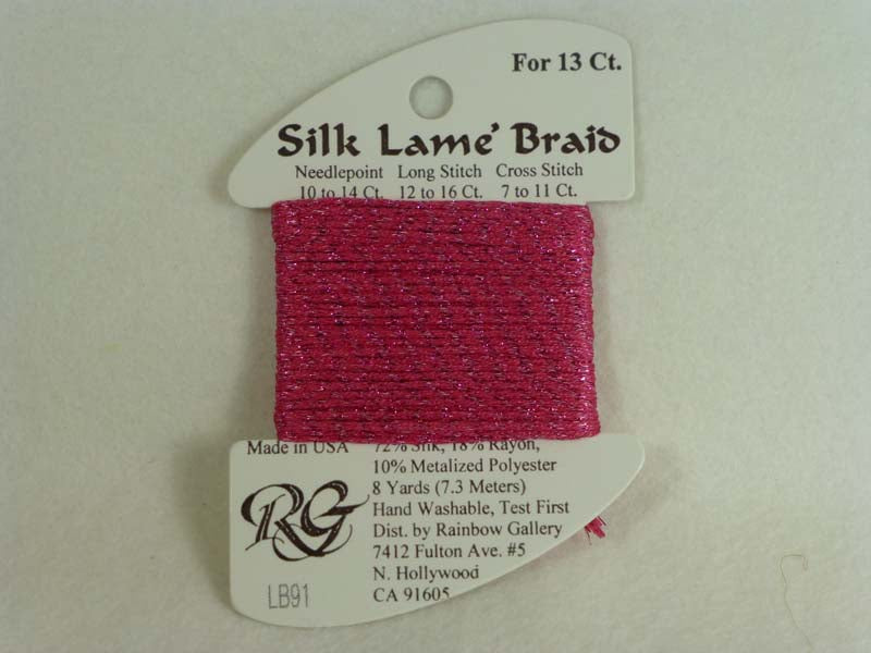 Silk Lame Braid LB91 Dark Raspberry