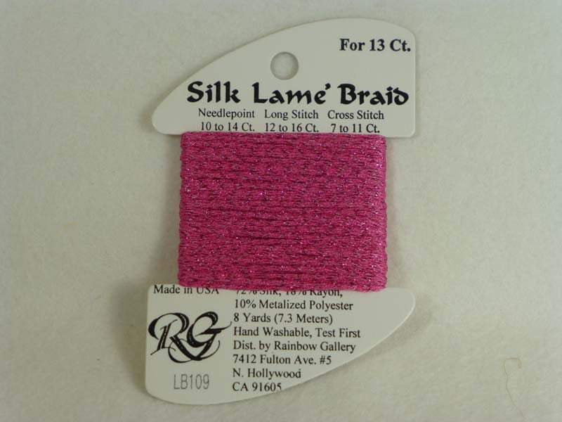 Silk Lame Braid LB109 Medium Raspberry