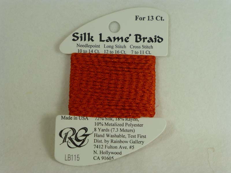 Silk Lame Braid LB115 Red Orange