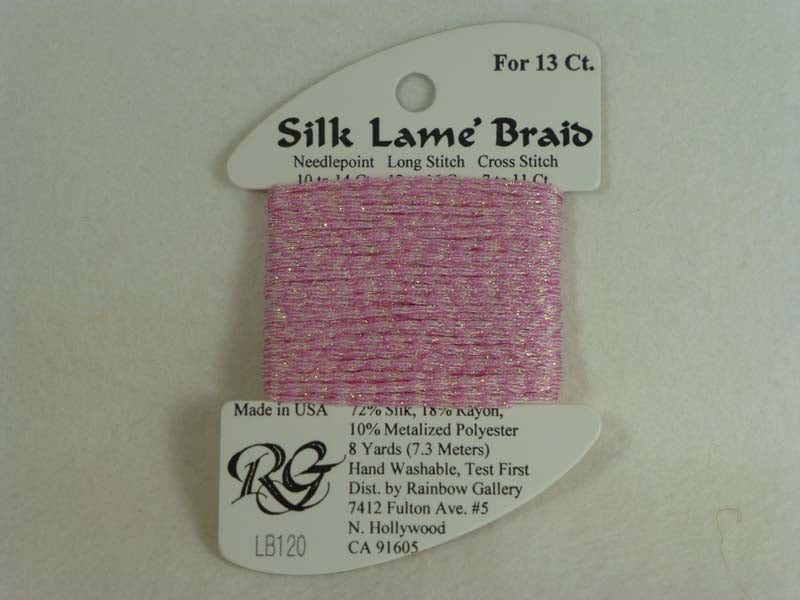 Silk Lame Braid LB120 Lite Raspberry