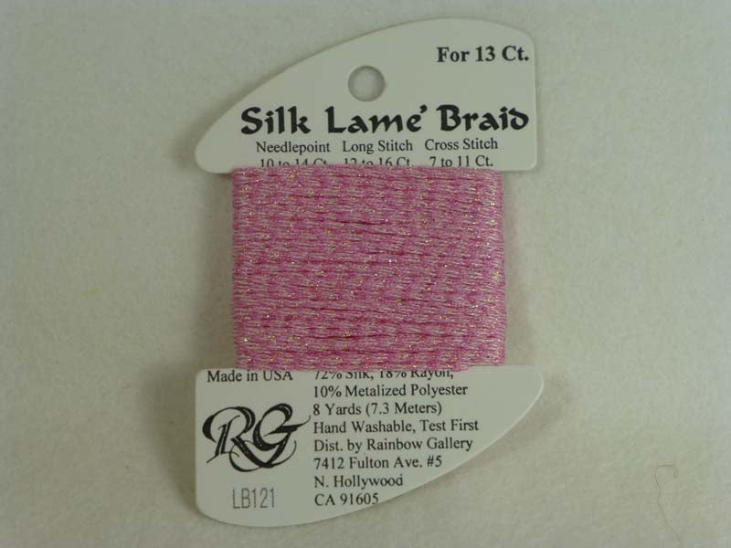 Silk Lame Braid LB121 Medium Raspberry