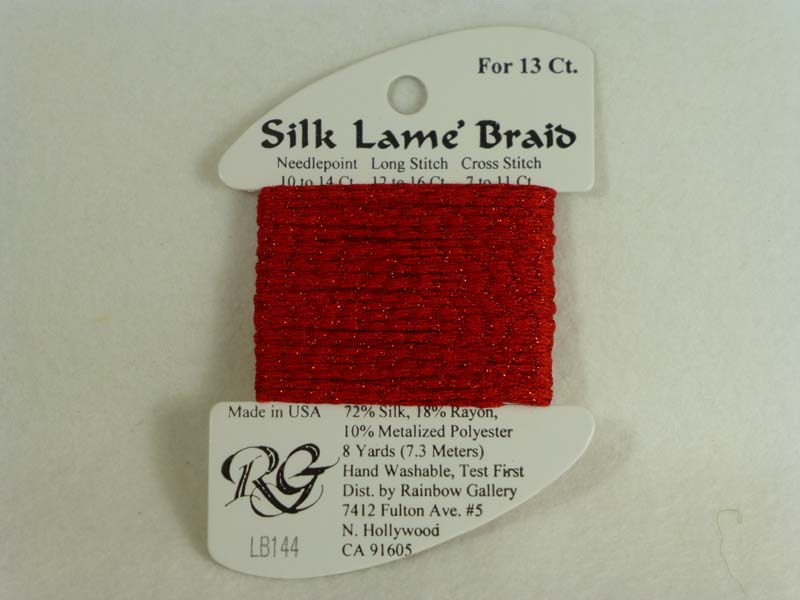 Silk Lame Braid LB144 Christmas Red