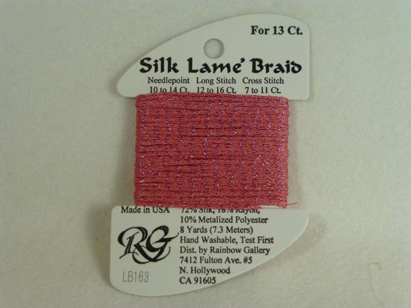 Silk Lame Braid LB163 Medium Rose