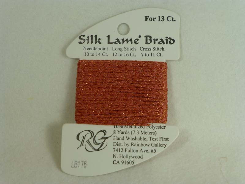 Silk Lame Braid LB176 Coral