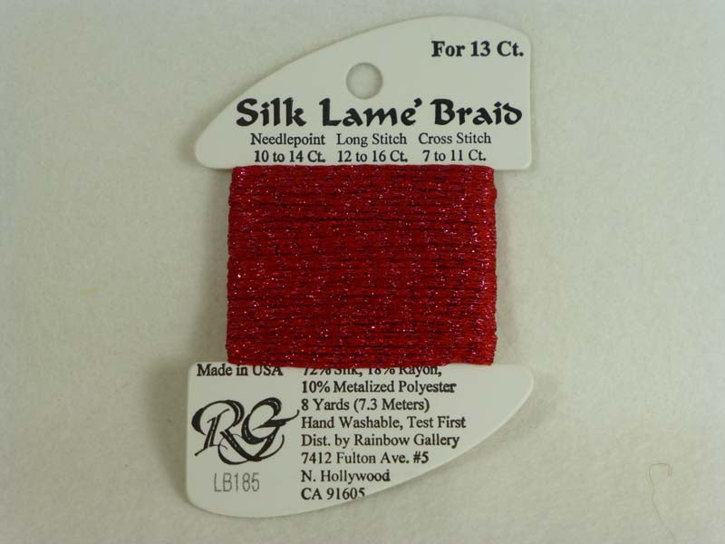 Silk Lame Braid LB185 Tango Red