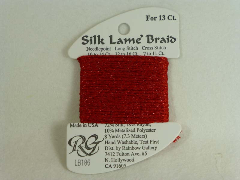 Silk Lame Braid LB186 Fiery Red