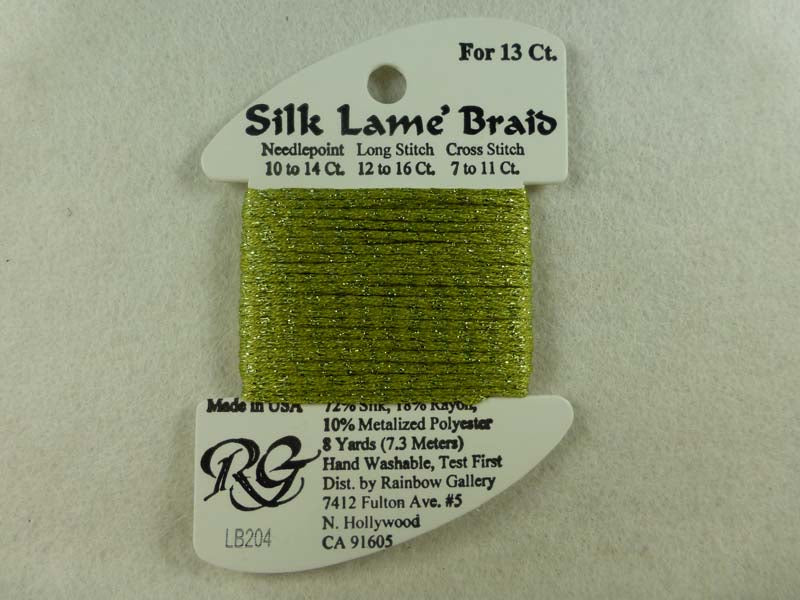 Silk Lame Braid LB204 Green Olive