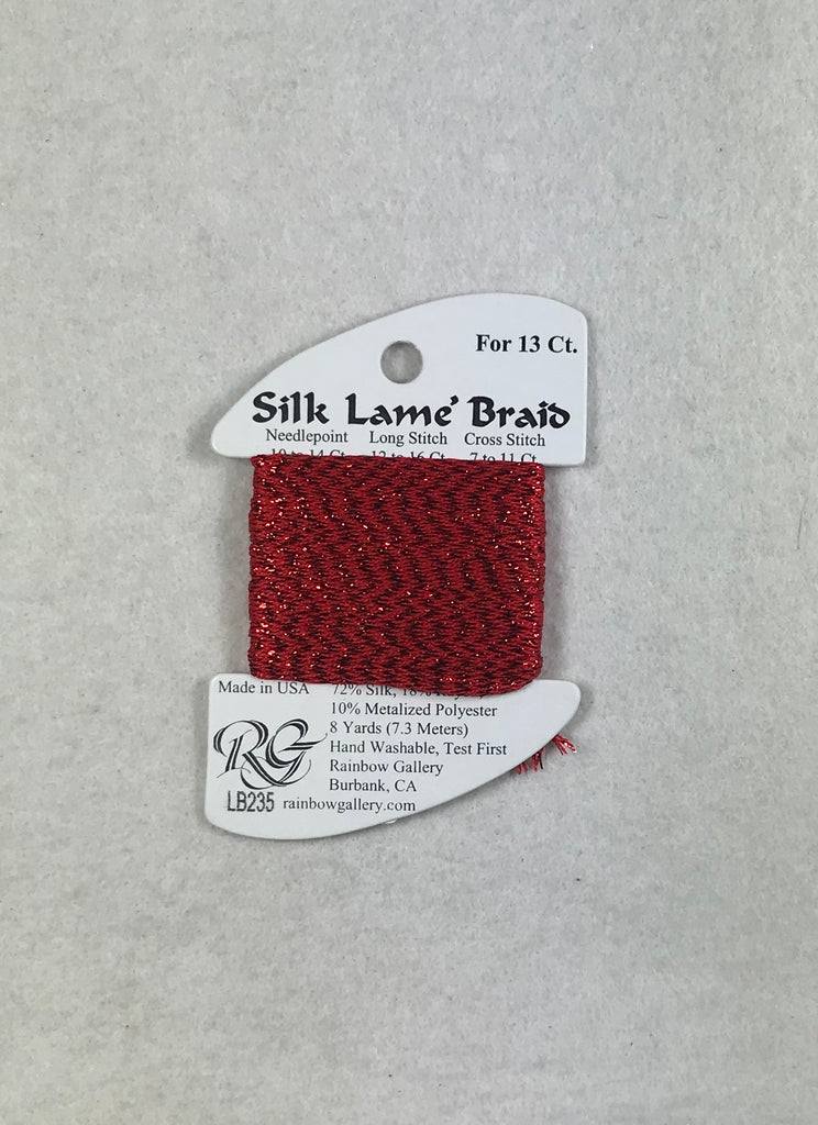 Silk Lame Braid LB235 Flame Scarlet