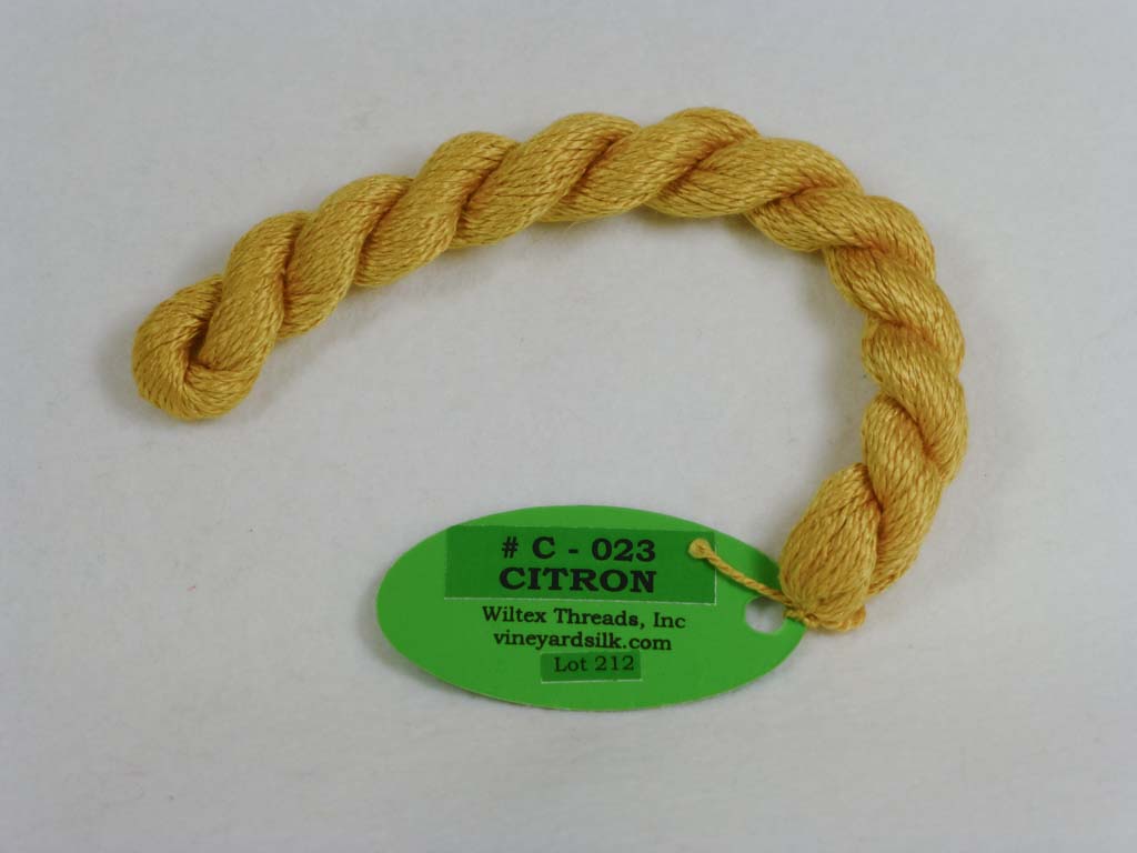 Vineyard Silk Classic 023 Citron by Wiltex Threads From Beehive Needle Arts