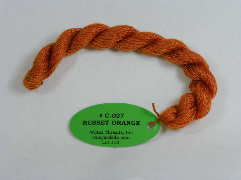 Vineyard Silk Classic 027 Russet Orange by Wiltex Threads From Beehive Needle Arts