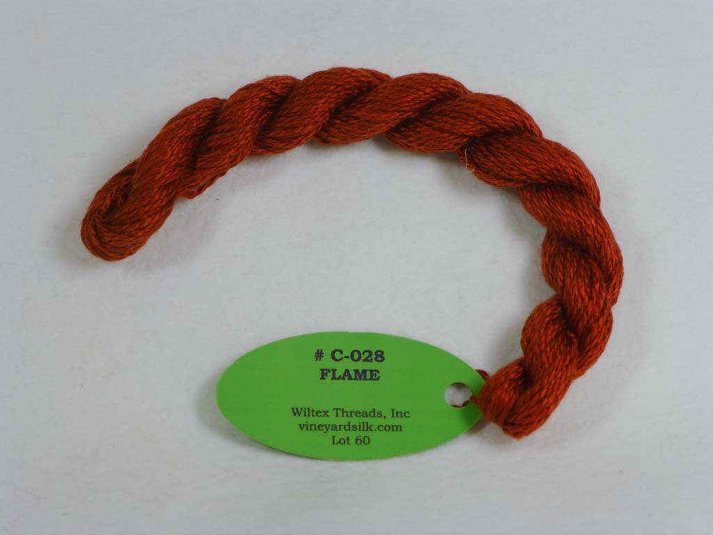Vineyard Silk Classic 028 Flame by Wiltex Threads From Beehive Needle Arts