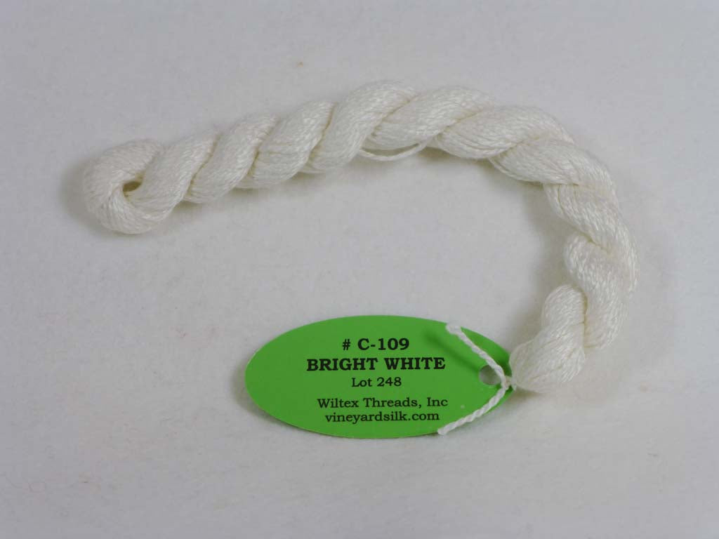 Vineyard Silk Classic 109 Bright White by Wiltex Threads From Beehive Needle Arts