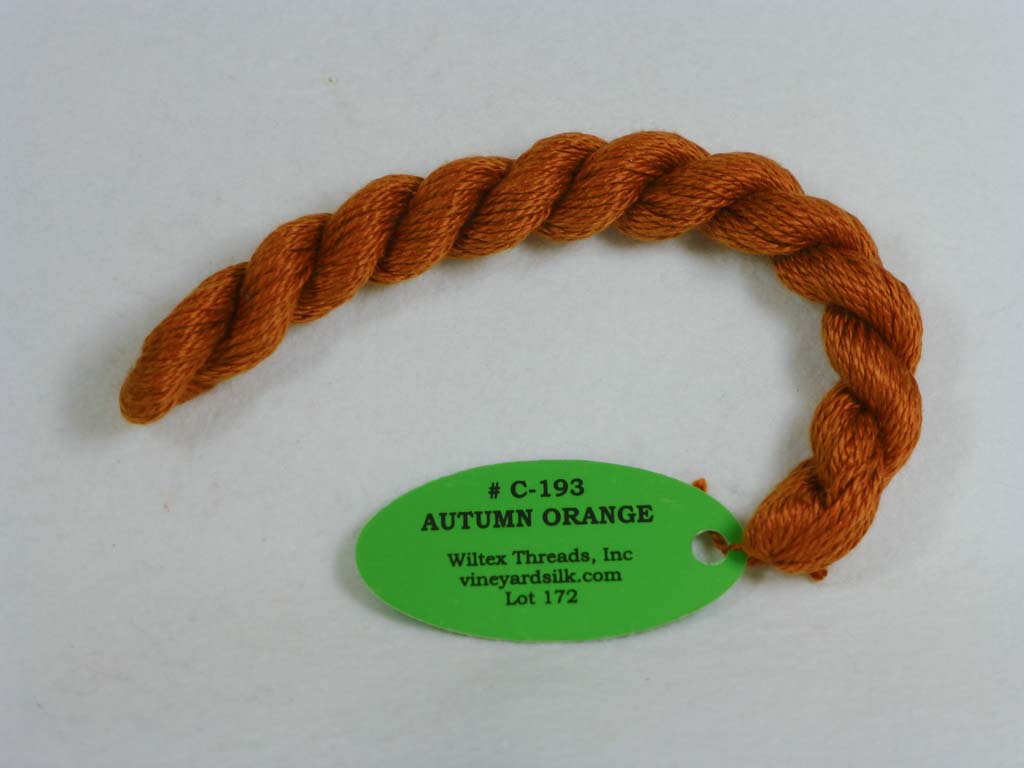 Vineyard Silk Classic 193 Autumn Orange by Wiltex Threads From Beehive Needle Arts