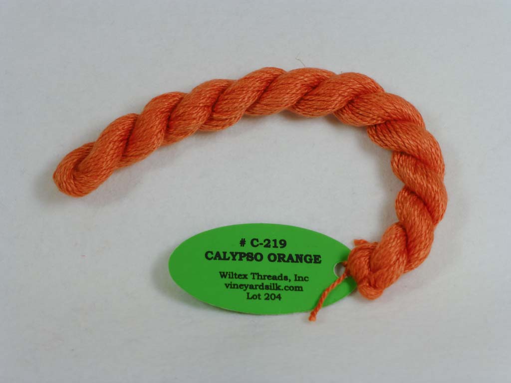 Vineyard Silk Classic 219 Calypso Orange by Wiltex Threads From Beehive Needle Arts