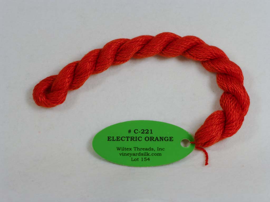 Vineyard Silk Classic 221 Electric Orange by Wiltex Threads From Beehive Needle Arts