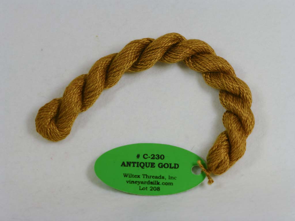 Vineyard Silk Classic 230 Antique Gold by Wiltex Threads From Beehive Needle Arts