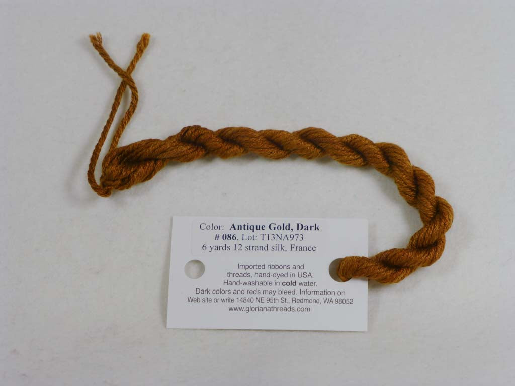 Gloriana Silk Floss 086 Antique Gold Dark by Gloriana From Beehive Needle Arts