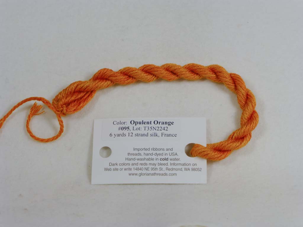 Gloriana Silk Floss 095 Opulent Orange by Gloriana From Beehive Needle Arts