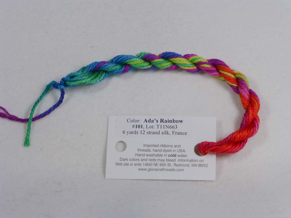 Gloriana Silk Floss 101 Ada's Rainbow by Gloriana From Beehive Needle Arts