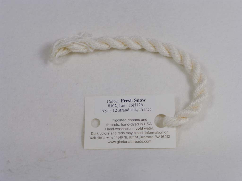 Gloriana Silk Floss 102 Fresh Snow by Gloriana From Beehive Needle Arts