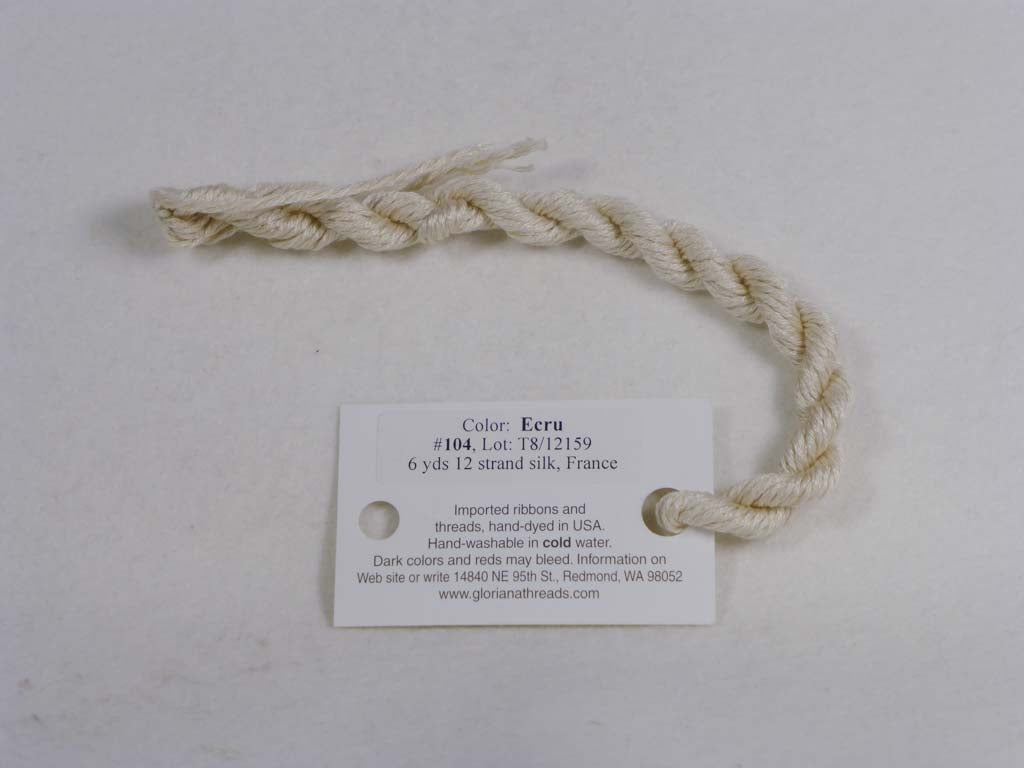 Gloriana Silk Floss 104 Ecru by Gloriana From Beehive Needle Arts