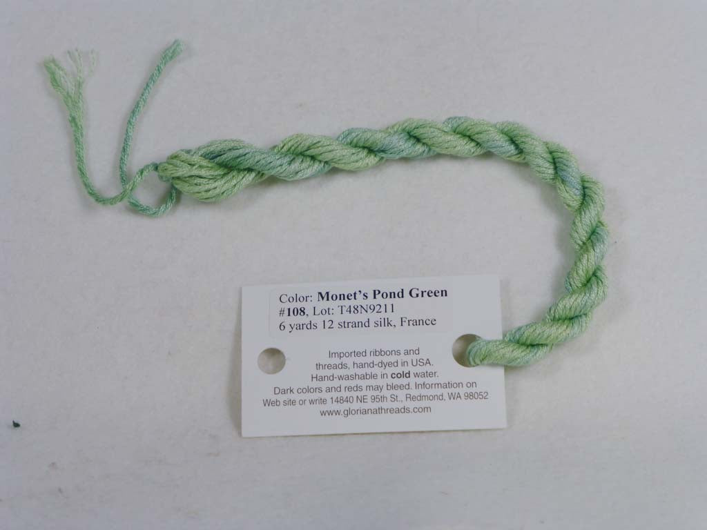 Gloriana Silk Floss 108 Monet's Pond Green by Gloriana From Beehive Needle Arts