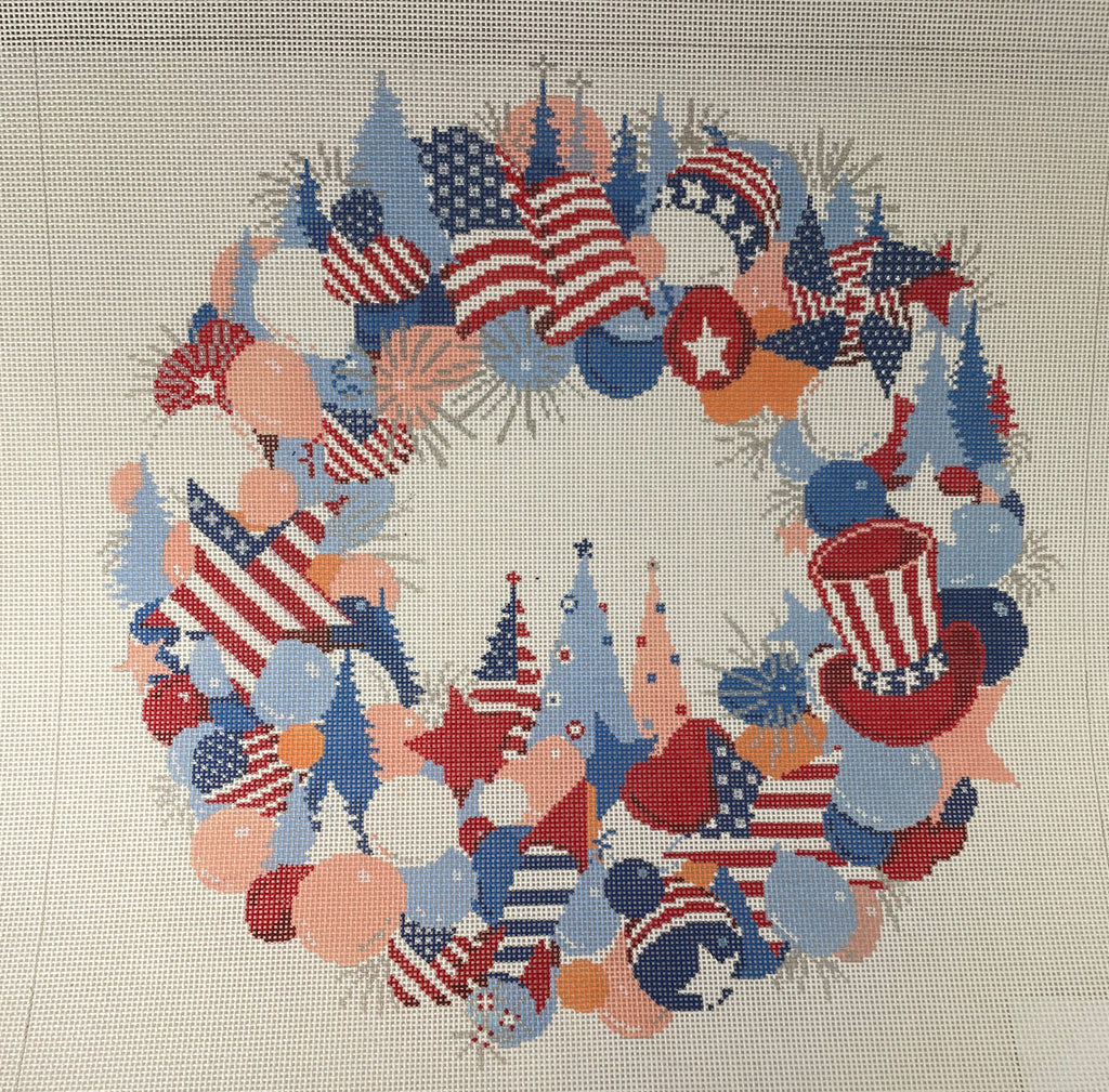 * A Stitch in Time 394 Fourth of July Wreath- 13m