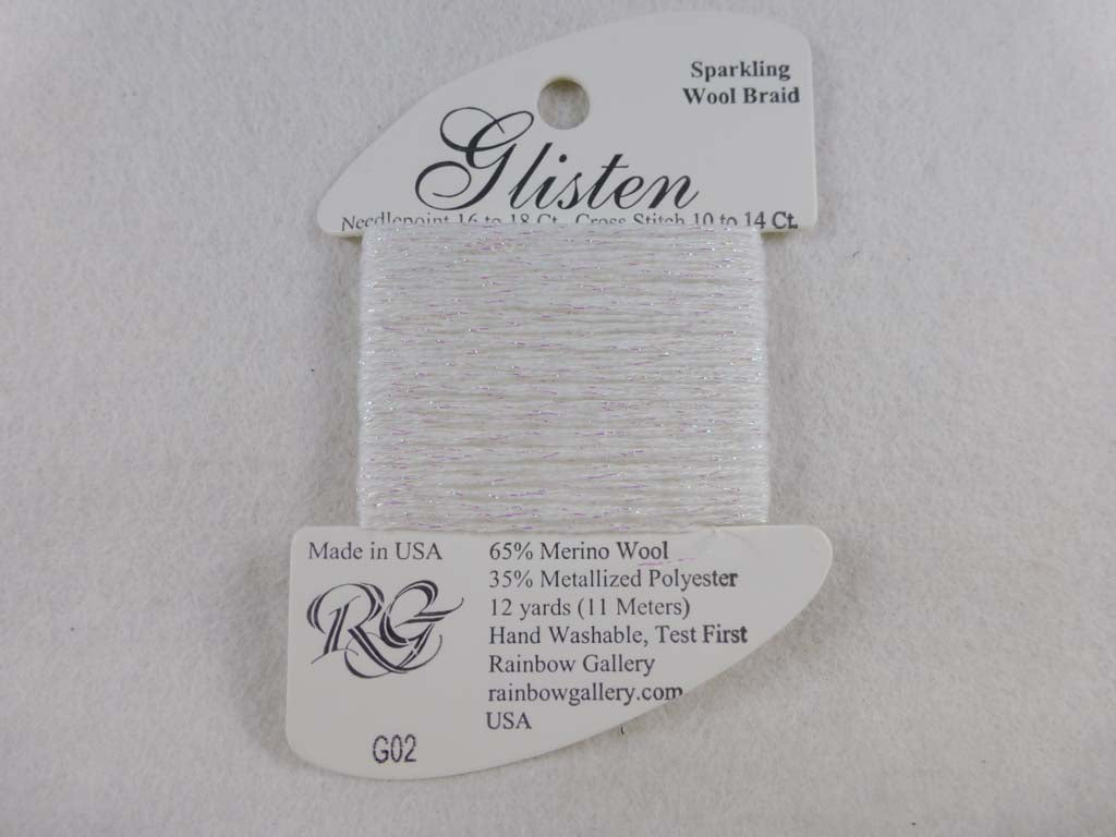 Glisten G02 Snow White by Rainbow Gallery From Beehive Needle Arts