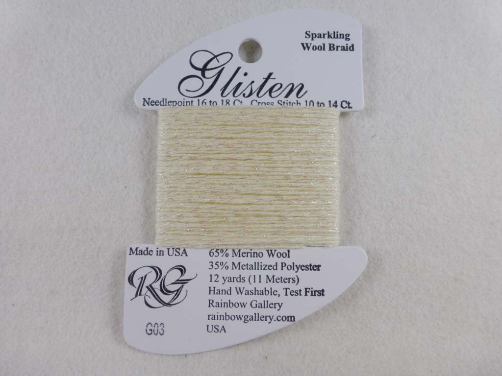 Glisten G03 Vanilla Ice by Rainbow Gallery From Beehive Needle Arts
