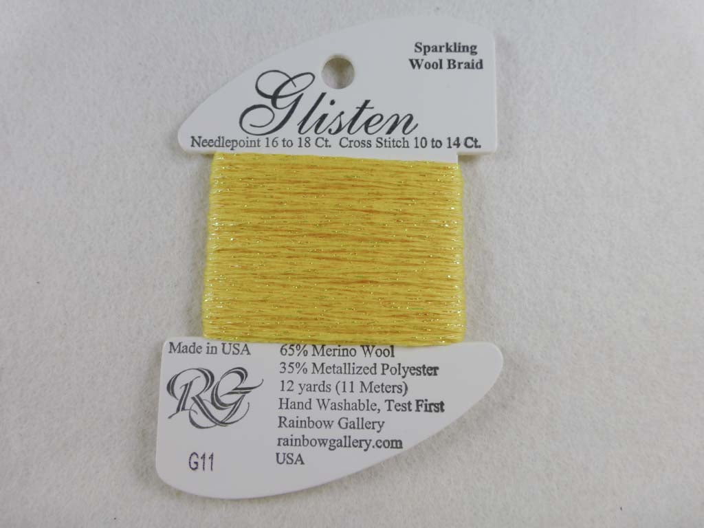 Glisten G11 Blazing Yellow by Rainbow Gallery From Beehive Needle Arts