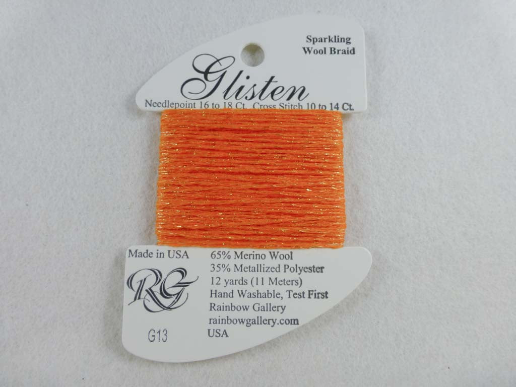 Glisten G13 Orange Popsicle by Rainbow Gallery From Beehive Needle Arts