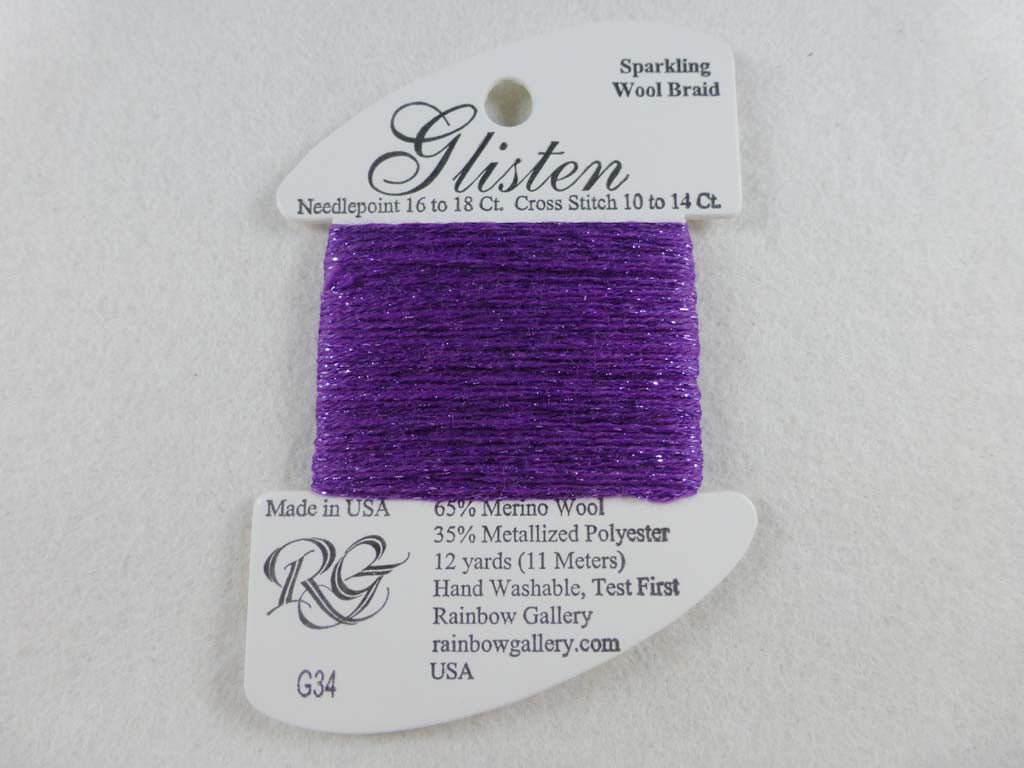 Glisten G34 Purple Rain by Rainbow Gallery From Beehive Needle Arts