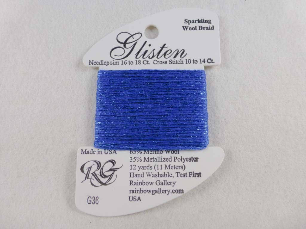 Glisten G36 Brilliant Blue by Rainbow Gallery From Beehive Needle Arts