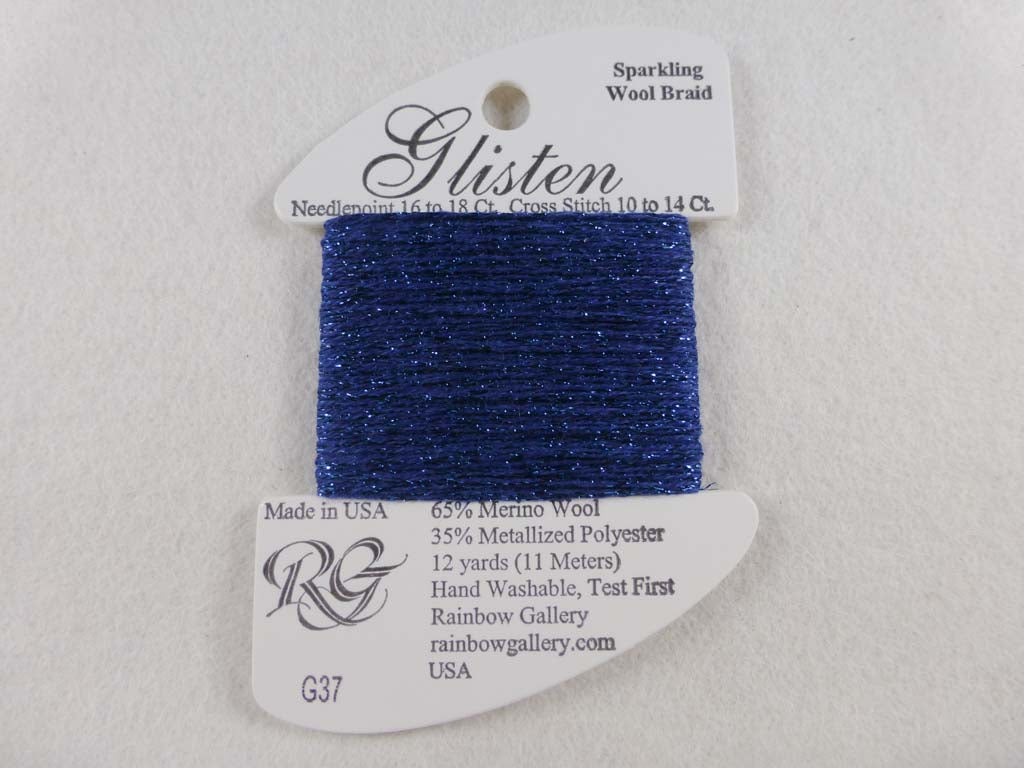 Glisten G37 True Navy by Rainbow Gallery From Beehive Needle Arts