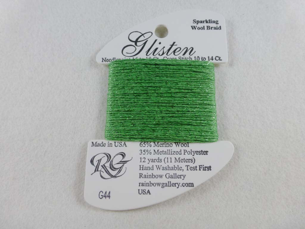 Glisten G44 Grass Green by Rainbow Gallery From Beehive Needle Arts
