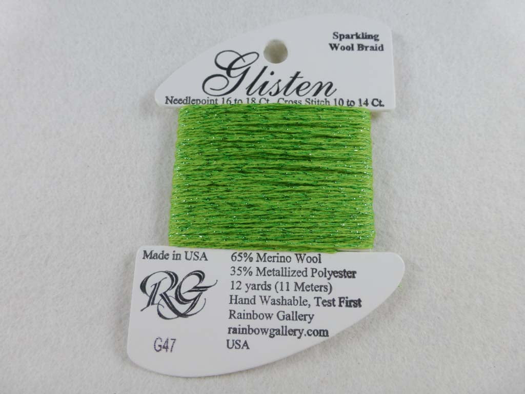 Glisten G47 Chartreuse by Rainbow Gallery From Beehive Needle Arts