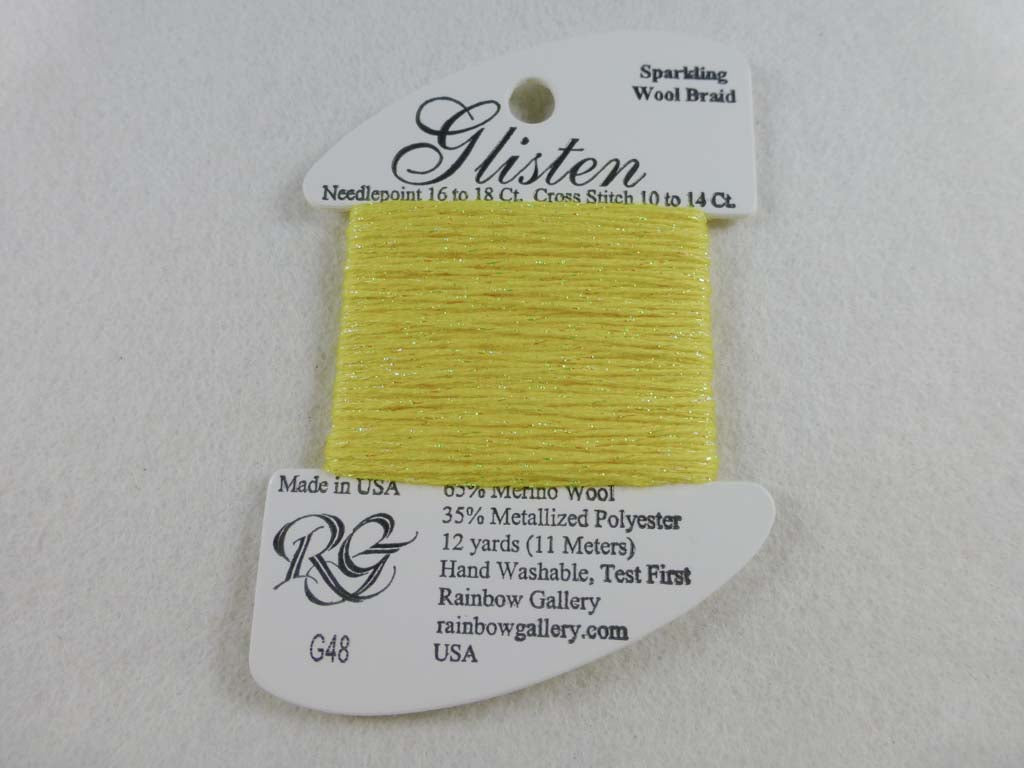 Glisten G48 Blazing Yellow by Rainbow Gallery From Beehive Needle Arts