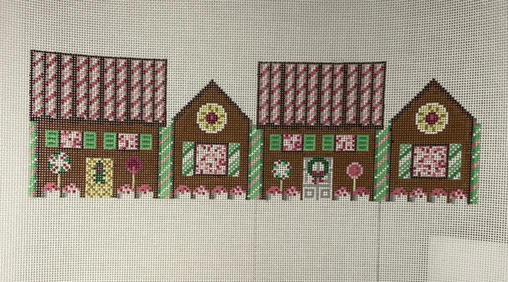 * Susan Roberts Needlepoint 5245-18 Peppermint and Dark Chocolate Gingerbread House