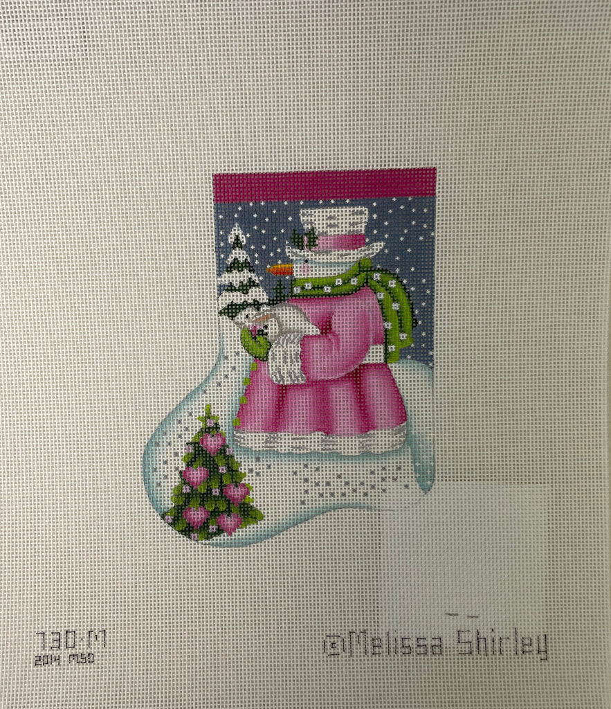 * Melissa Shirley 730M Pink Snowman Mini Stocking