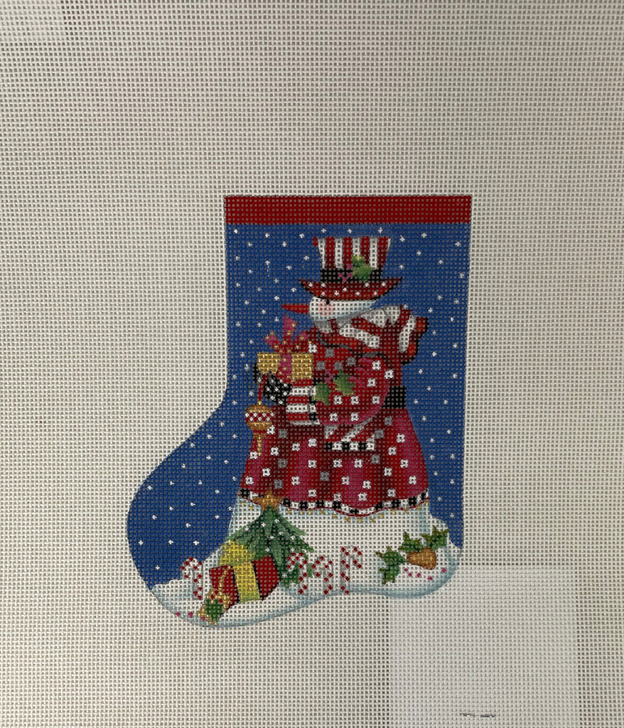 * Melissa Shirley 0730E Candy Cane Snowman Mini-Sock