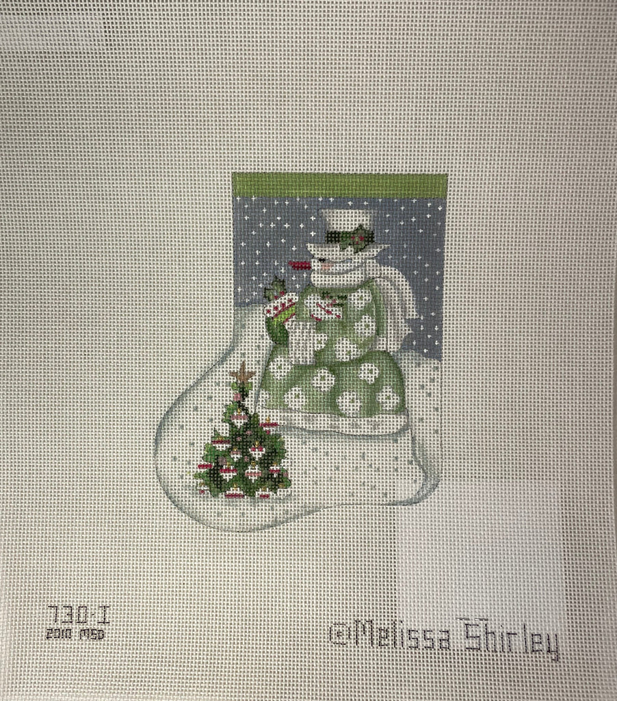 * Melissa Shirley 0730I Wintergreen Snowman Mini-stocking